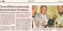 Pressebeitrag 'Neue Bilderwand zeigt historischen Weinbau' MZ 28.09.2005